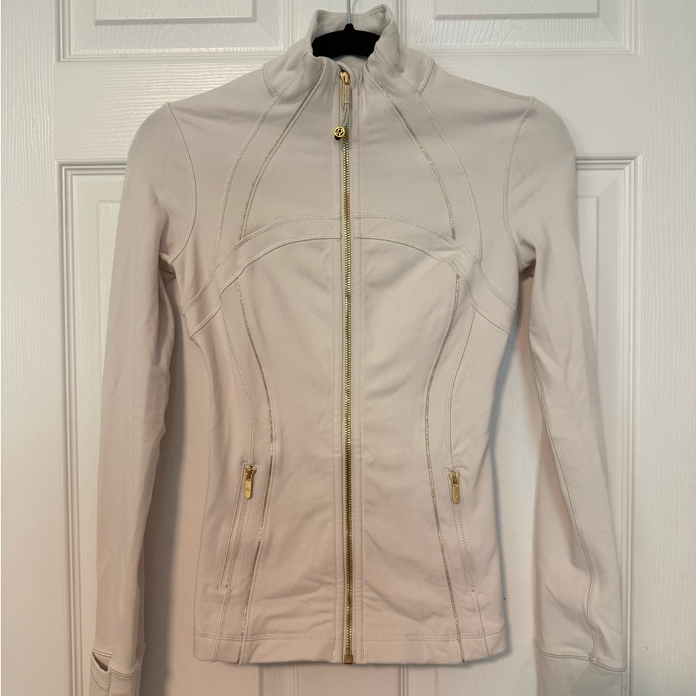 Lululemon Athletica Cream Utility Jacket with Gold Zippers